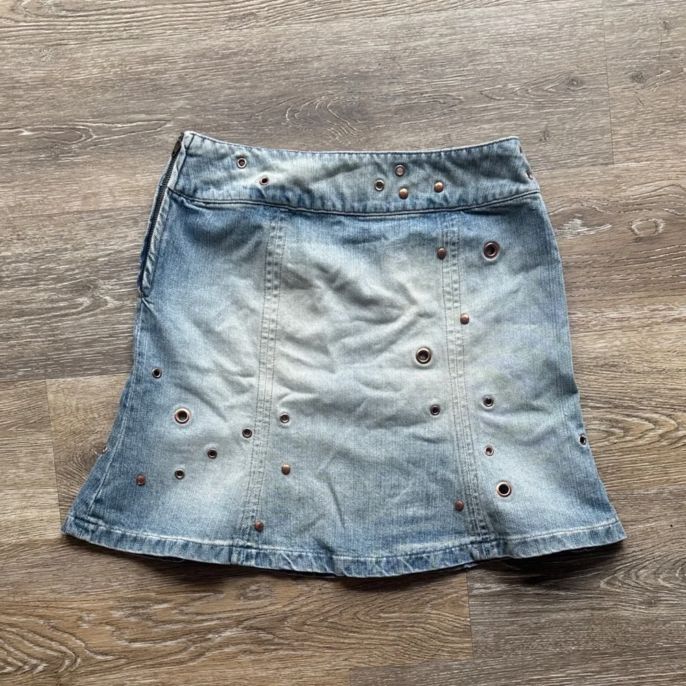 Miss Sixty Vintage y2k Light Blue Denim Mini Skirt with Eyelet Details - Picture 4 of 7